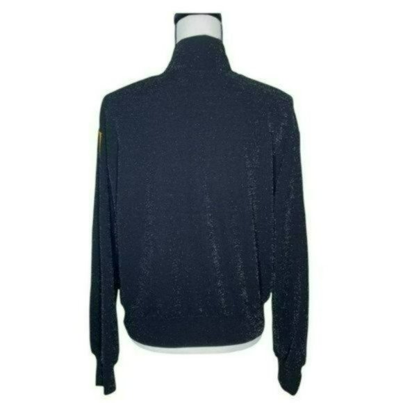 Wild Fable Black Zip Long Sleeves Shimmer Casual Lightweight Sweater Size M - Picture 5 of 13